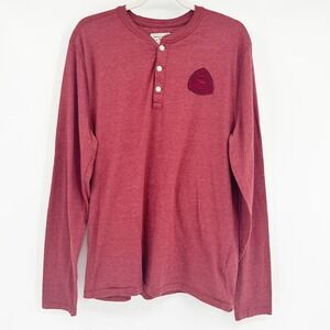 Abercrombie & Fitch Mens Vintage Y2K‎ Moose Logo Patch Long Sleeve Henley Shirt